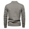 European and American Style Men's Spring Autumn Cardigan Casual Solid Stand Collar Sweater with Pockets