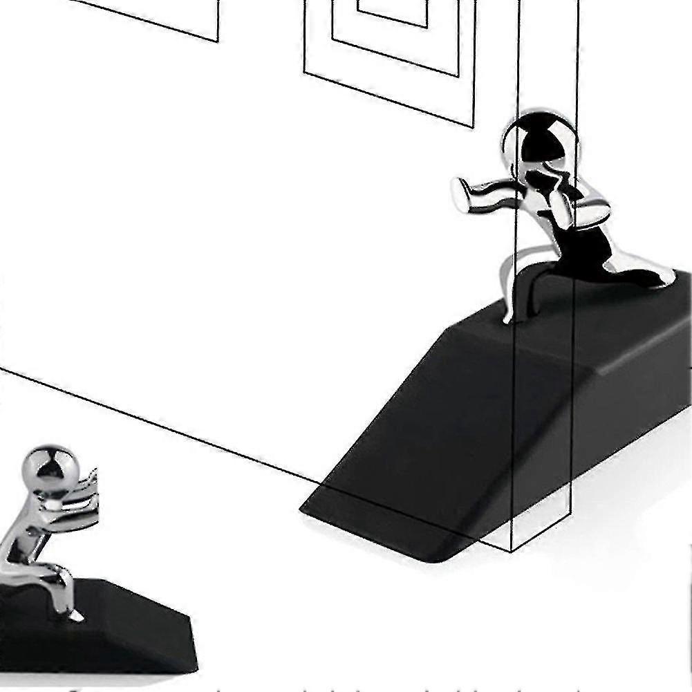 Zinc Alloy With Non-slip Rubber Bases Door Stop Safe Anti-collision Door Stopper less