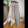 Spring 2024 Women's High-Waist Color-Contrast Wide-Leg Pants