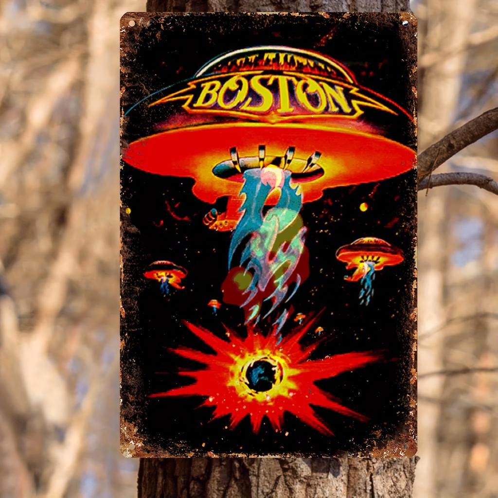 Iconic, Rock N Roll Vintage Metal Tin Sign - 8"x12" | Funny Rock Band Art for Home & Bar Decor, Durable Iron Wall Hanging