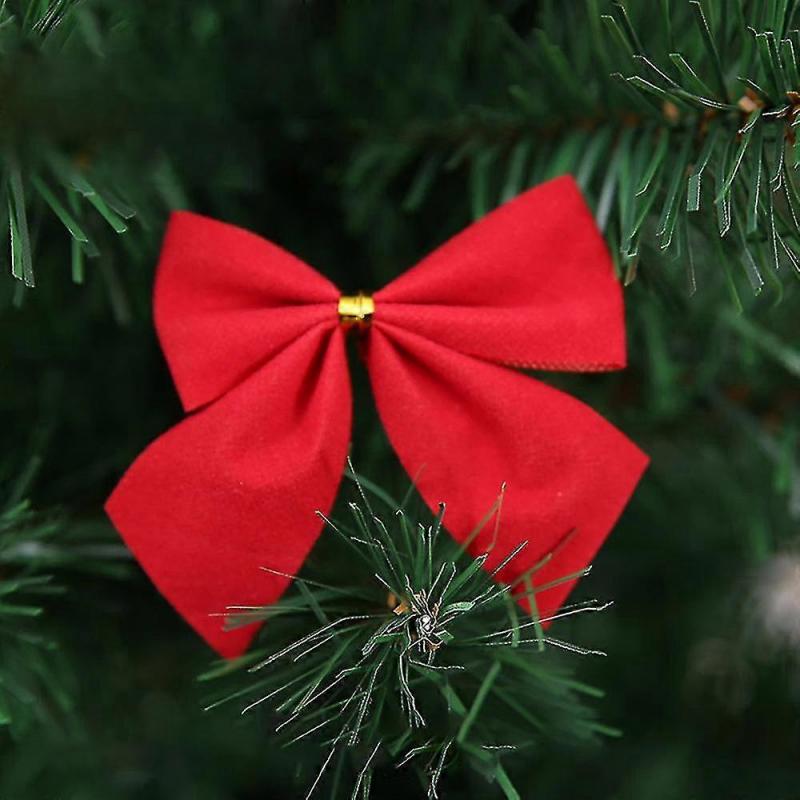 24pcs Bow Twist On Christmas Tree Wreaths On Crafts Winter Decorations For Weddingsred)  bd