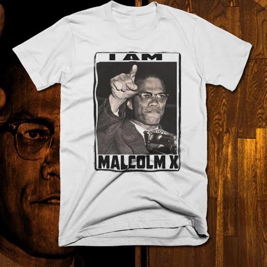 Malcolm X T-Shirt Black History Month African Civil Rights Activist New, cotton