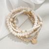5Pcs Elastic Stretch Bracelets Alloy Vacation Jewelry Gift Fashion Crystal Look Bracelets for Women
