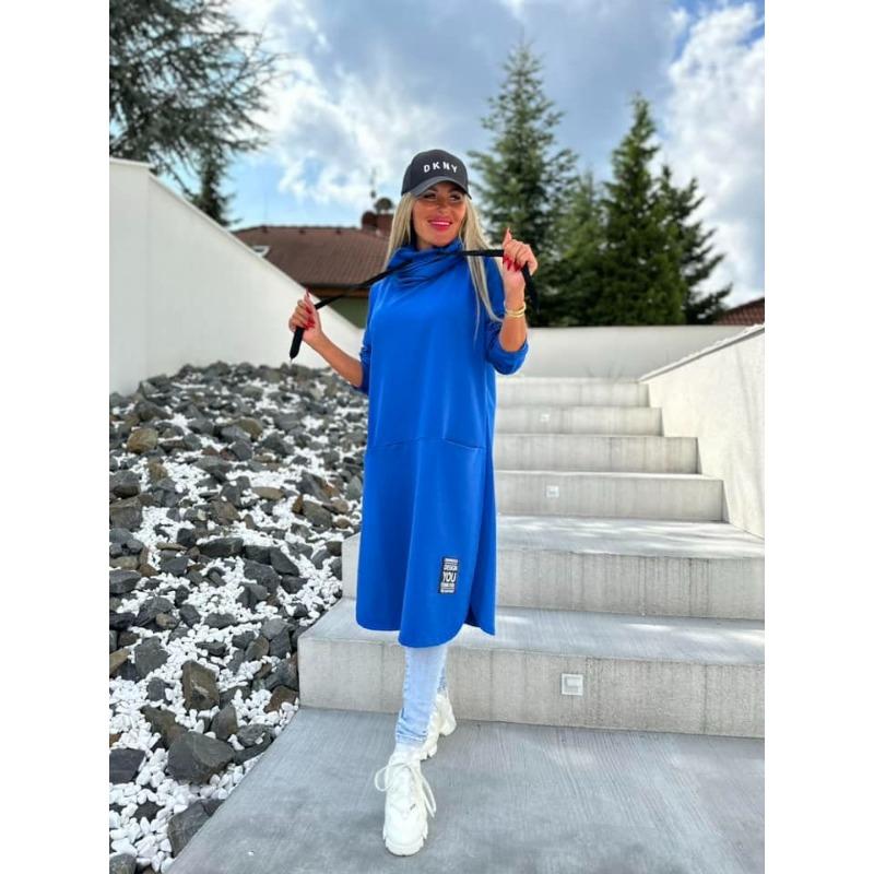 DAFIFY Женская мода весна осень однотонный принт длинный рукав высокий ворот свободная талия повседневные платья