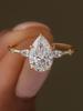 Серебряное кольцо S925 в форме капли 7*10 мм с муассанитом 2 карата, Изысканное ювелирное изделие, Модное и утонченное, Подходит для подарка