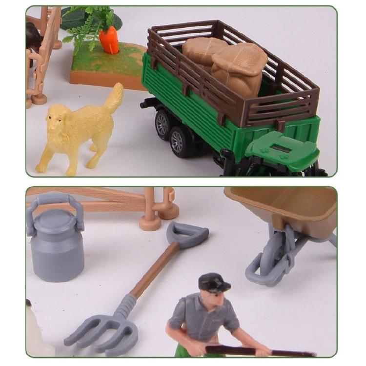 42Pcs Farm Animal Toy Set Plastic Farm Animal Figurines Tractor Fence Toy Farm Playset Educational Learning Toy Gift