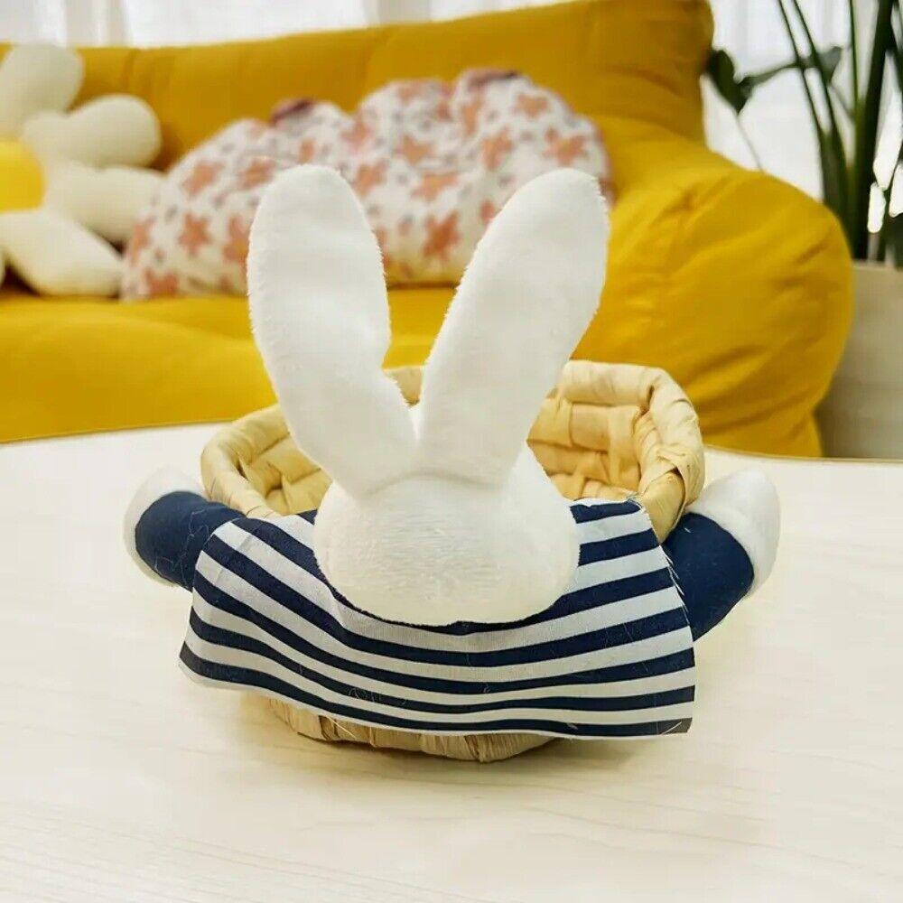 Straw Woven Handwoven Storage Basket 3 Size Easter Rabbit Decoration Home Furnishings