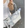 Korean Version of Summer Blue Kitten Print Handbag Bag for Women 2025 New Fashion Tote Bag Large Capacity Underarm Bag