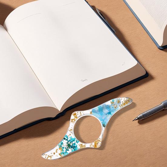 1 шт/2 шт держатель для страниц книги сухоцвет смоляное кольцо для большого пальца держатель для страниц закладка-цветок аксессуары для чтения для любителей книг