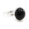 Black Jet Black Goddess Silver Ring