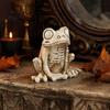 Unique Horror Theme Collectibles Halloween Skeleton Frog Figurine, Resin Animal Bone Statue for Bar Haunted Gothic Home Ornaments House, Spooky Decor