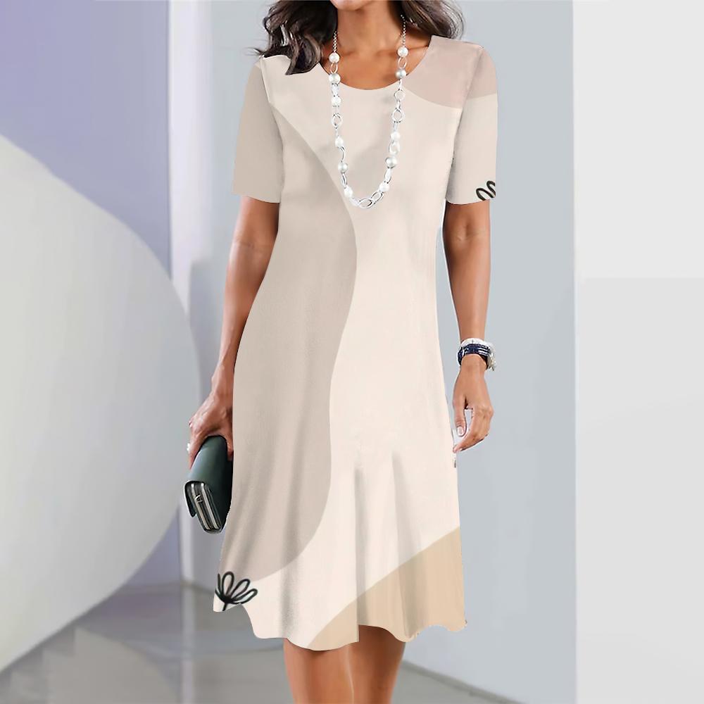 Новые платья с геометрическим принтом, элегантные платья, летние платья, одежда больших размеров для женщин