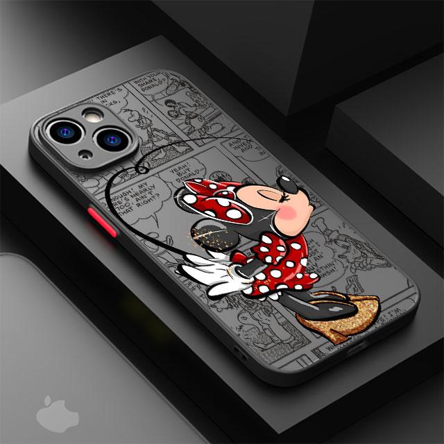 Милый Чехол для Телефона Микки Минни для Apple iPhone 15 16 Pro XS Max 13 14 Plus XR SE 7 8 12 11 Pro plus Матовый
