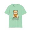 Unisex Softstyle T-Shirt Cream Kitten Funny I’m Just Here for the Broth Cartoon