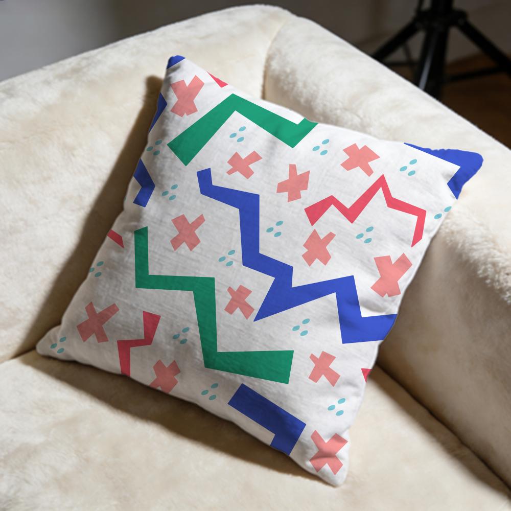 Memphis Patterns Cushion Cover Soft Decorative Pillow Case Suitable for Bedroom Sofa Car Travel Use