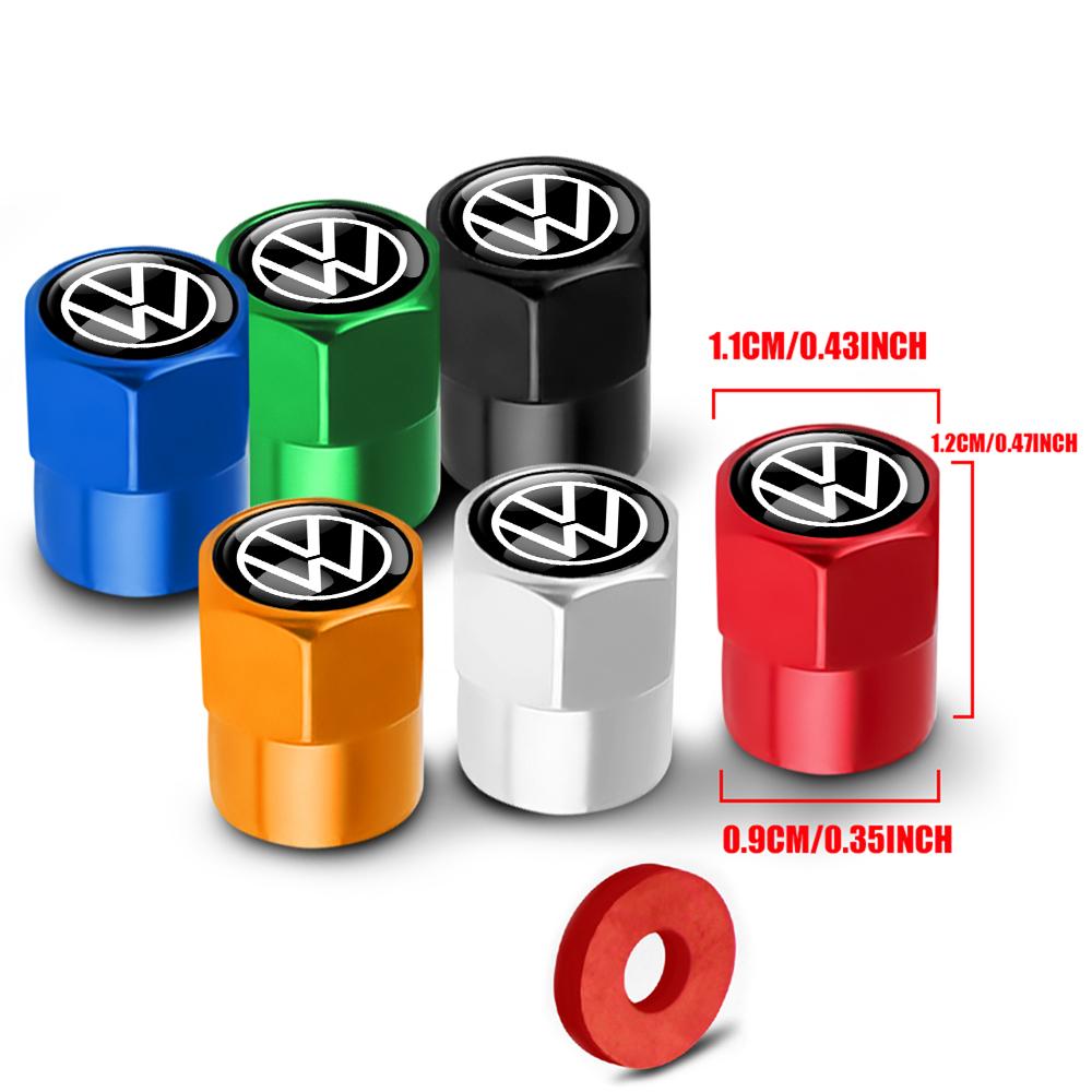 T264PCS Metal Car Wheel Tire Valve Caps Stem Cover Car Accessories For Volkswagen GTI Polo Golf Passat Scirocco Jetta Touareg RLINE