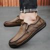 Весна/осень Уличная кожаная обувь Мужская обувь для вождения автомобиля Кожаные ботинки большого размера Повседневная обувь