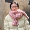 Новый однотонный шарф для пары женский из имитации кашемира зимний корейская версия студенческий универсальный шерстяной вязаный теплый шарф мужской