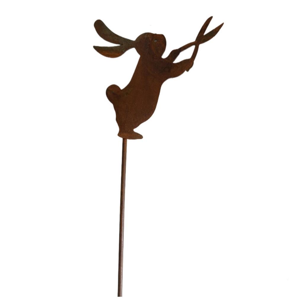 Металлические пасхальные садовые колья для пасхального кролика, наружная пасхальная металлическая табличка для двора с изображением пасхального кролика, декор для газона, пасхальный знак для двора