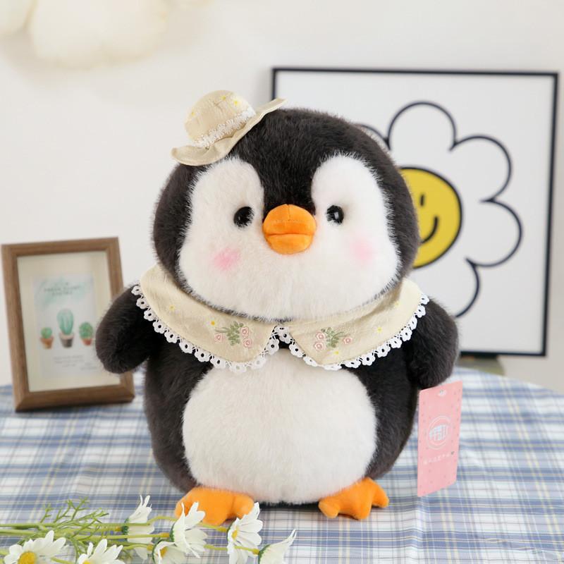 Adorable Gray Plush Penguin Doll Soft Toy Ideal For Kids Sleep And Comforting Gift