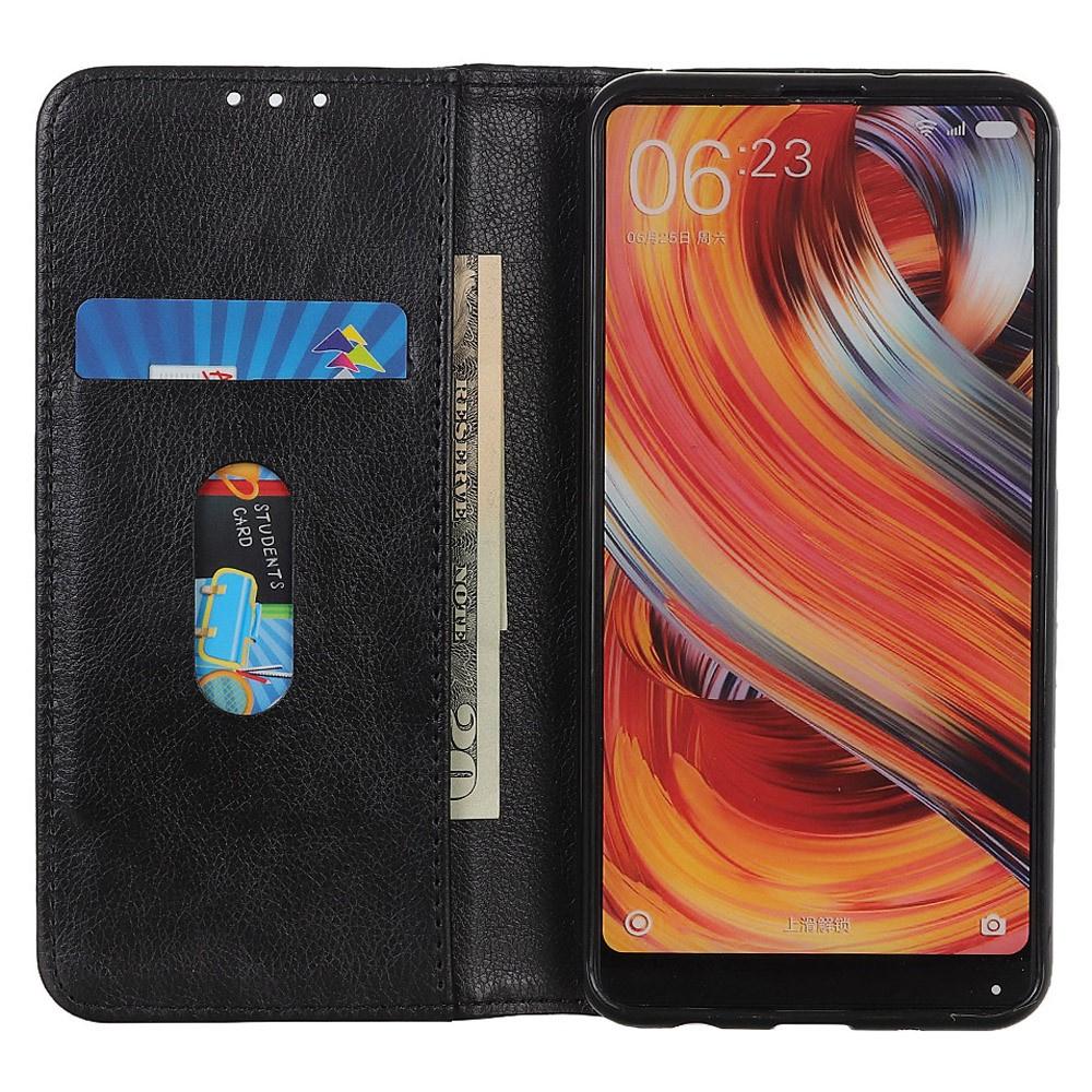 Case for Sony Xperia 1 V, Wallet Litchi Leather, Black