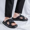 Новые крутые шлепанцы на толстой подошве, износостойкие, модные, нескользящие, римские шлепанцы с перекрестными ремешками, мужская трендовая пляжная обувь 4889-R
