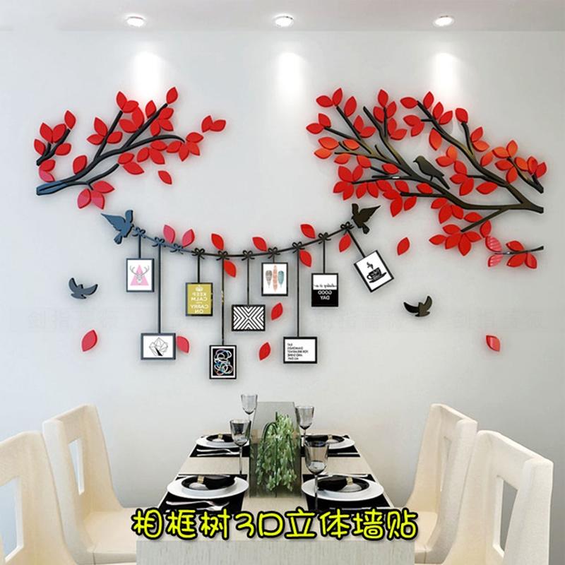 Семейное дерево с фото 3D DIY Акриловые наклейки на стену Домашний декор Дерево с фоторамками Наклейки на стену Постер Художественная фреска для гостиной спальни