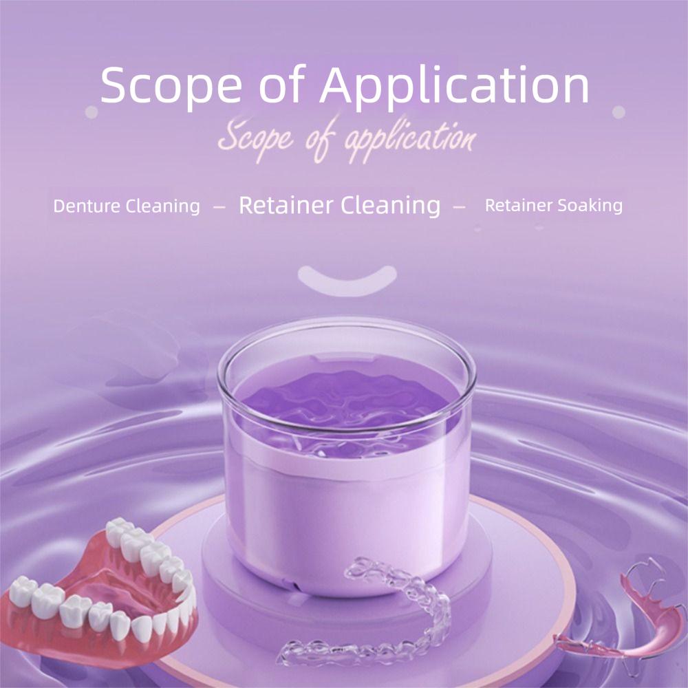 Portable Denture Soaking Cleaning Box Universal Cleaning Tooth Storage Case  Oral Care