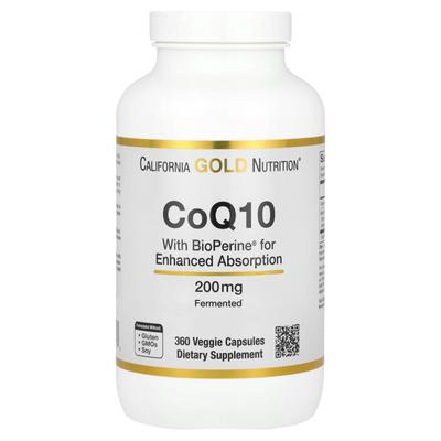 CoQ10 USP с биоперином, 200 мг, 360 растительных капсул