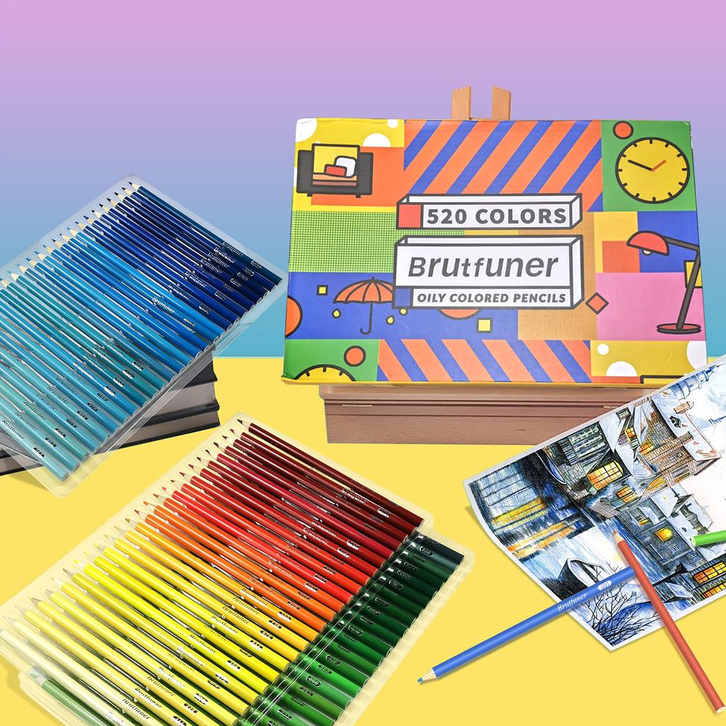 Colored Pencils Set of 520 Colors Colored Pencils Professional Soft Lead Colored Pencil Set Ideal for Coloring and Painting for and Artists Oil-Based