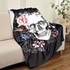 White Skull Blanket Soft Warm Throw Blanket Nap Blanket For Couch Sofa Office Bed Camping Travel Multipurpose Gift Blanket For All Season