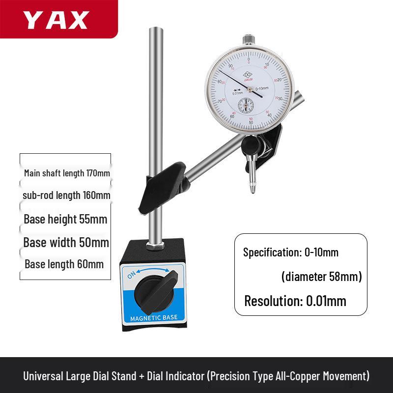 Small High-Precision Magnetic Base Dial Indicator Set 0-10