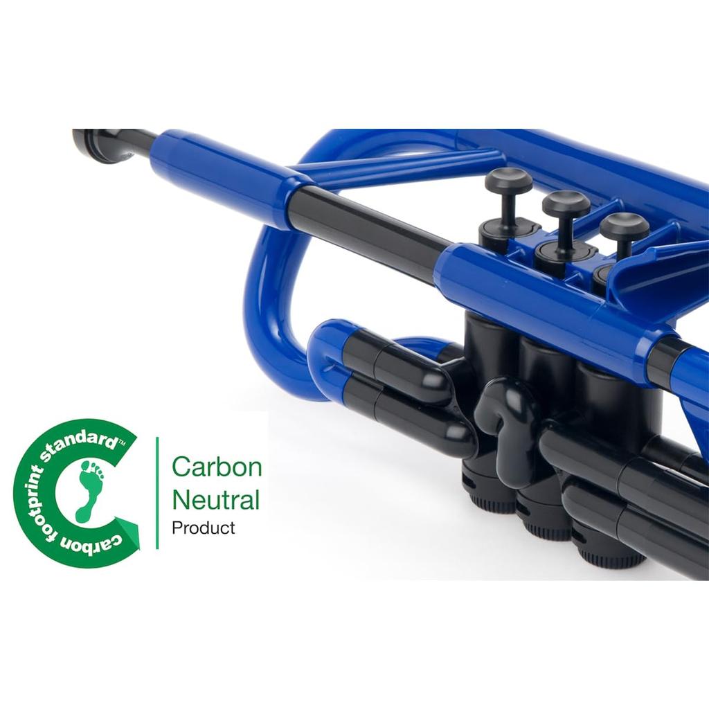 PInstruments Пластиковый духовой инструмент Корнет pCornet Bb Тон Легкий Высокопрочный ABS Биопокрытие Антибактериальное PCORNET1B Синяя сумка и