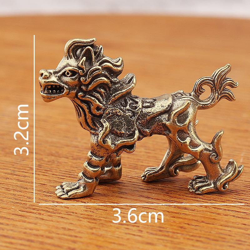 Nine Sons Of The Dragon - Vintage Solid Brass Accessories And Hanging Ornaments, Yazi And Taotie Desktop Decorations AndToys, Brass Crafts