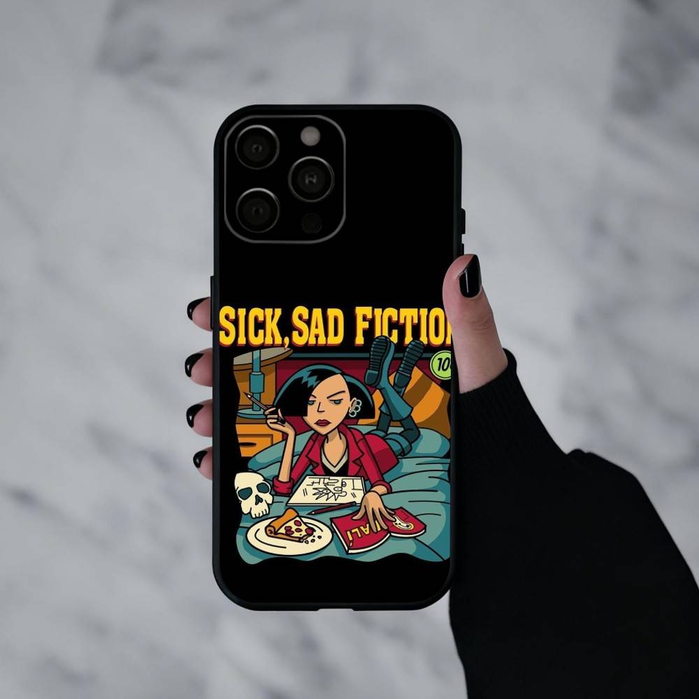Daria Cool Girl Fashion Чехол для телефона для iPhone 17pro,16,15,14,13,12,11 Plus,Pro Max,XS,Мягкий силиконовый черный чехол