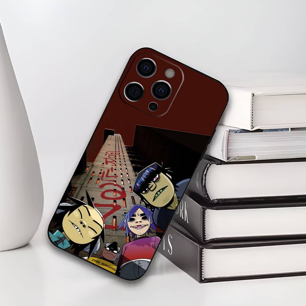 Rock Band G-gorillaz Phone Case For IPhone 17,16,15,14,13,12,11,Plus,Pro,Max,Plus,XS,soft case Black silicone