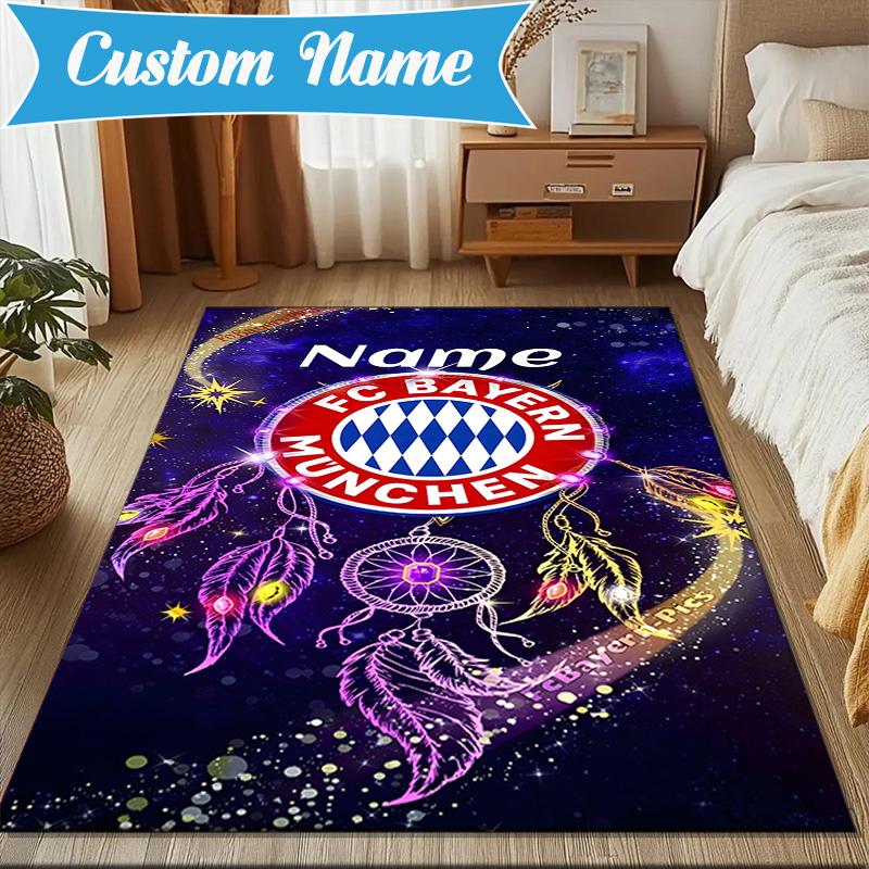 Custom Name Bayern Munich Dreamscape Rug Game Carpet, Floor Mat for Bedroom Living Room Entryway Rug, Home Decor Idea Gift for Christmas birthday