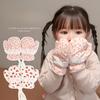 Fashion Baby Mittens Cute Floral Print Lace Winter Mittens for Girl Warm Plush Lined Thermal Toddler Kids Mittens