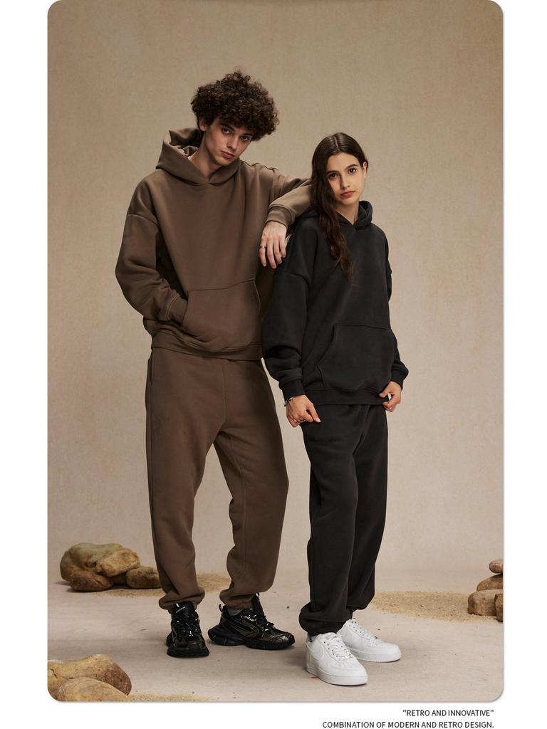 Men's Oversized Polar Fleece Hoodie - Non-Shedding, Thickened 400g, Trendy Autumn/Winter 2024