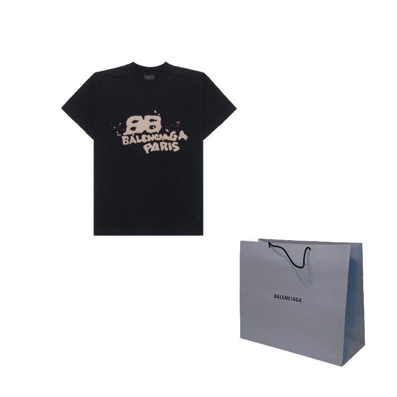 Balenciaga Футболка женская черная свободного кроя 612965TNVN41059