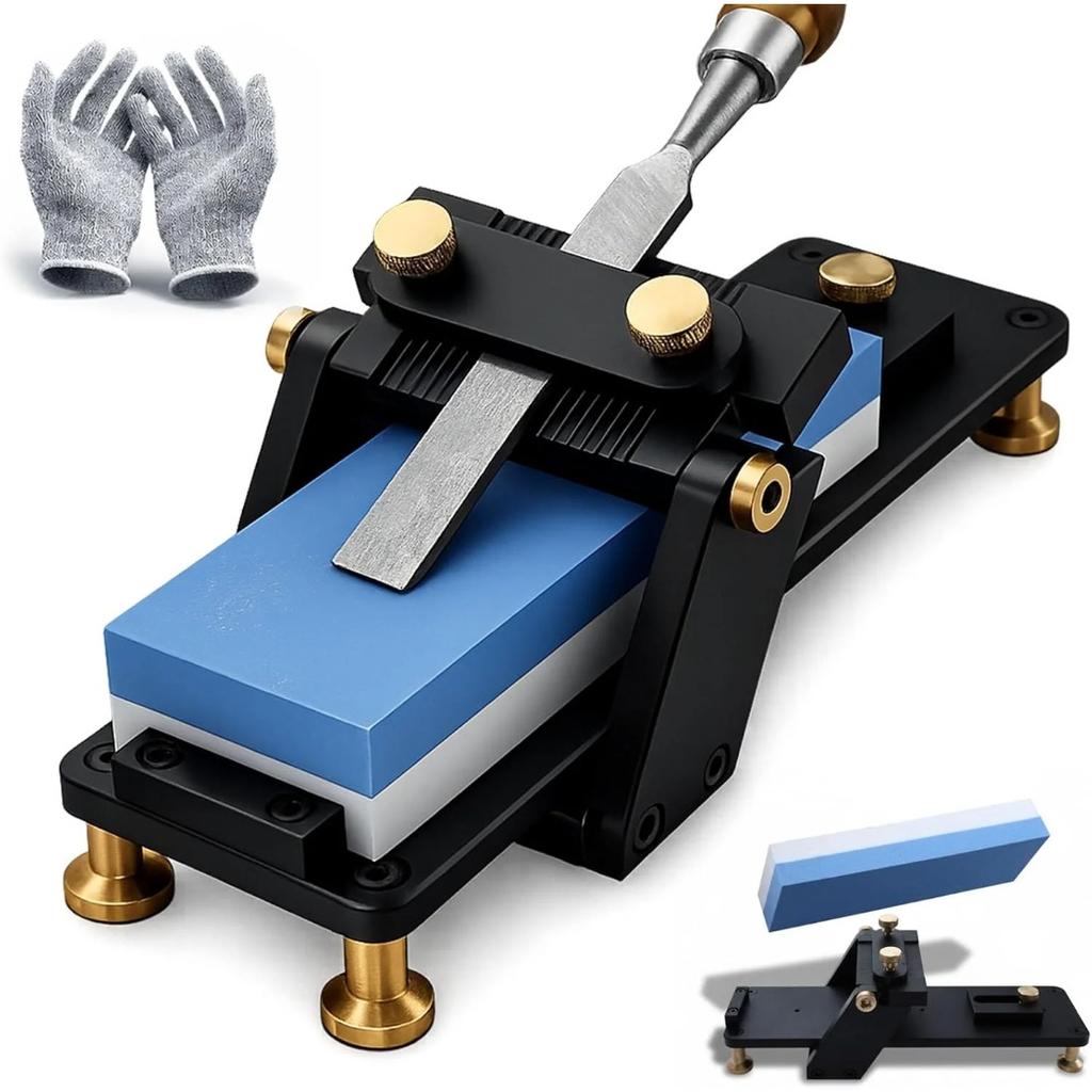 Chisel Sharpening Jig Set, Fixed Angle Whetstone Wood Honing Guide Grinding Frame, Professional Sharpening Stone Tool Kit