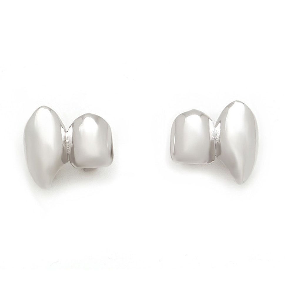 2Pcs/Set Double Glossy Tooth Caps Gold Silver Color Mouth Teeth Grillz  Party Cosplay