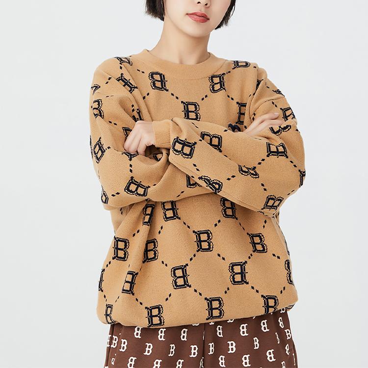 Новые свитеры MLB Old Flower Унисекс Бежевый Желтый 3AKPM0226-43BGS