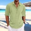 Мужская летняя однотонная рубашка большого размера с лацканами
