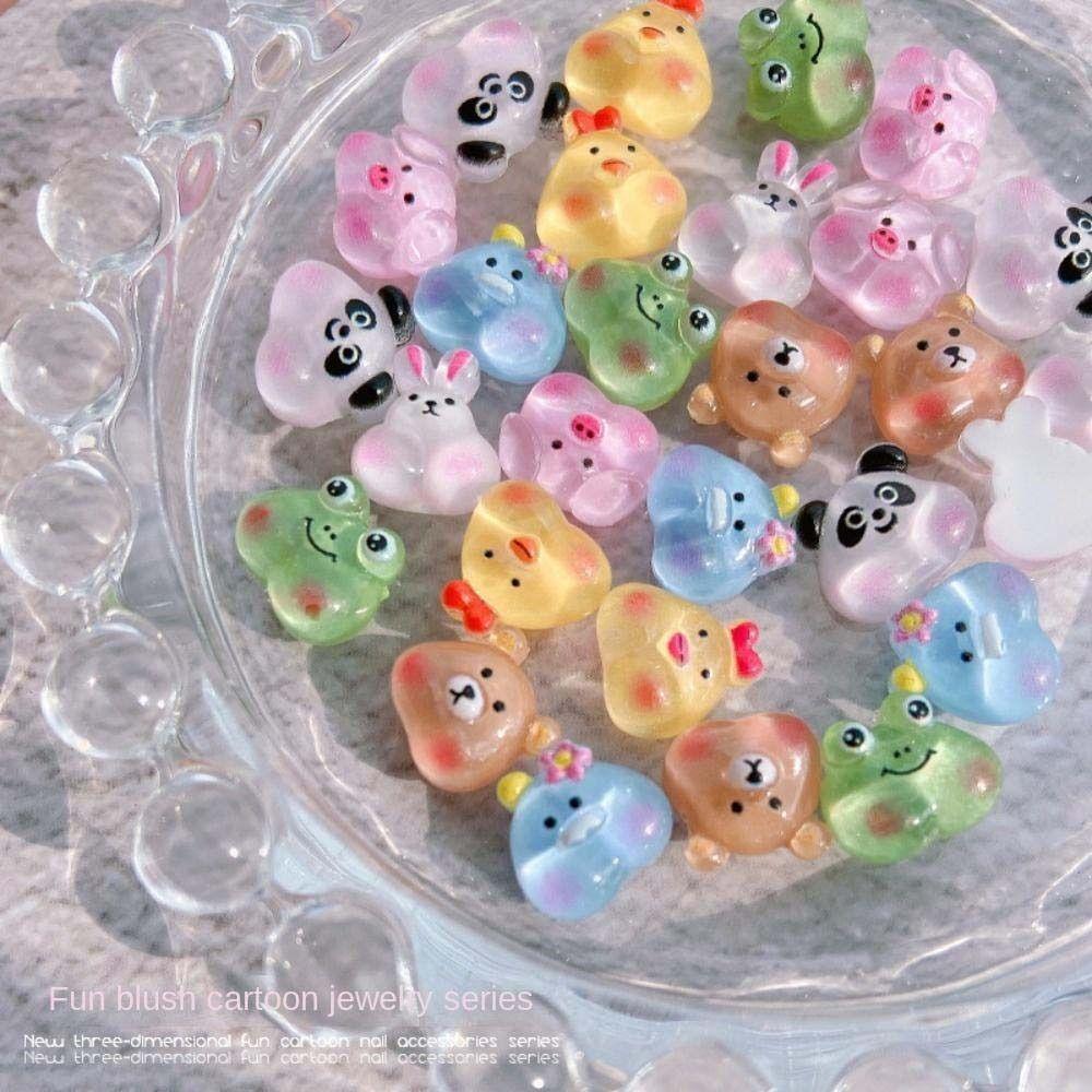 Resin Rabbit Cartoon Nail Drills 3D Nail Jewelry Cartoon Nail Decorations Animal Nail Rhinestones