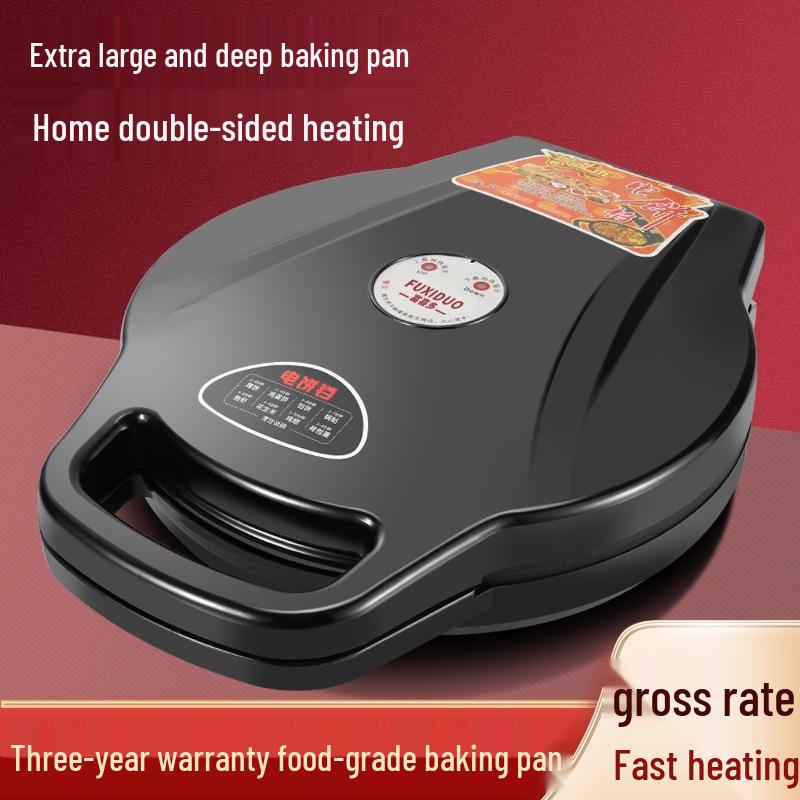 Non-Stick Double-Sided Electric Griddle: Enlarged Pancake & Crepe Maker, Stir-Fry, Baking, and Dumplings Cooker