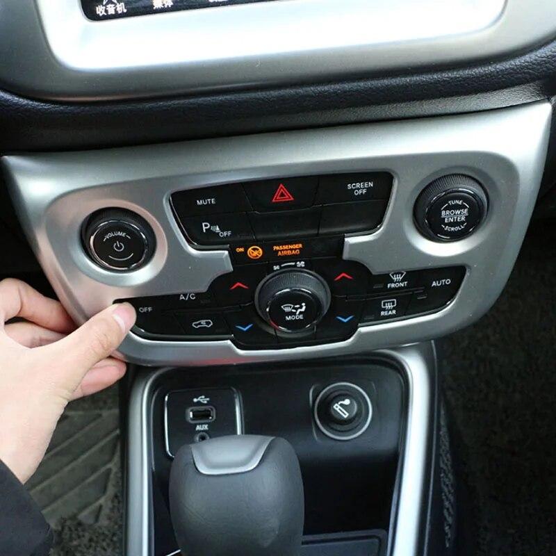 For Jeep Compass 2th 2017 2018 Car Center Control Navigation Knob Panel Circle Cover Trim Sticker Accessories