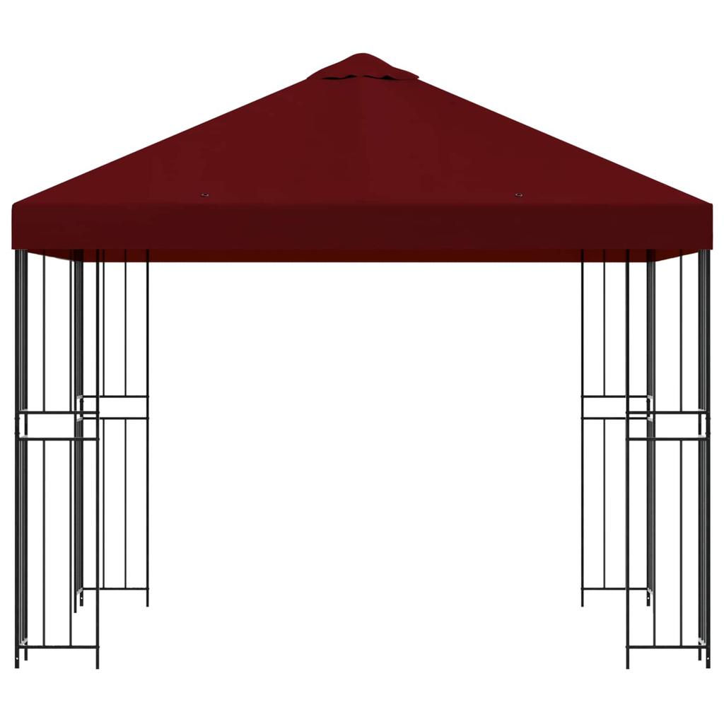 Gazebo 3 x 3 m Burgundy Polyester and Steel 190 gsm