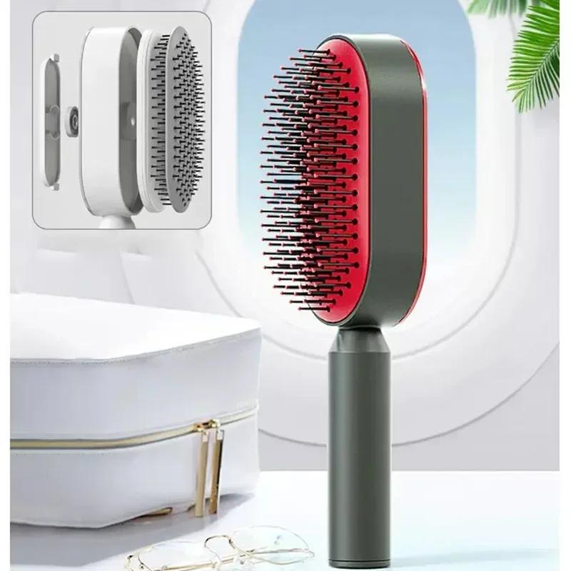 Self Cleaning Hair Brush 3D Air Cushion Massage Comb Airbag Massage Brush One-key Cleaning Detangling Hair Brush Styling Tools