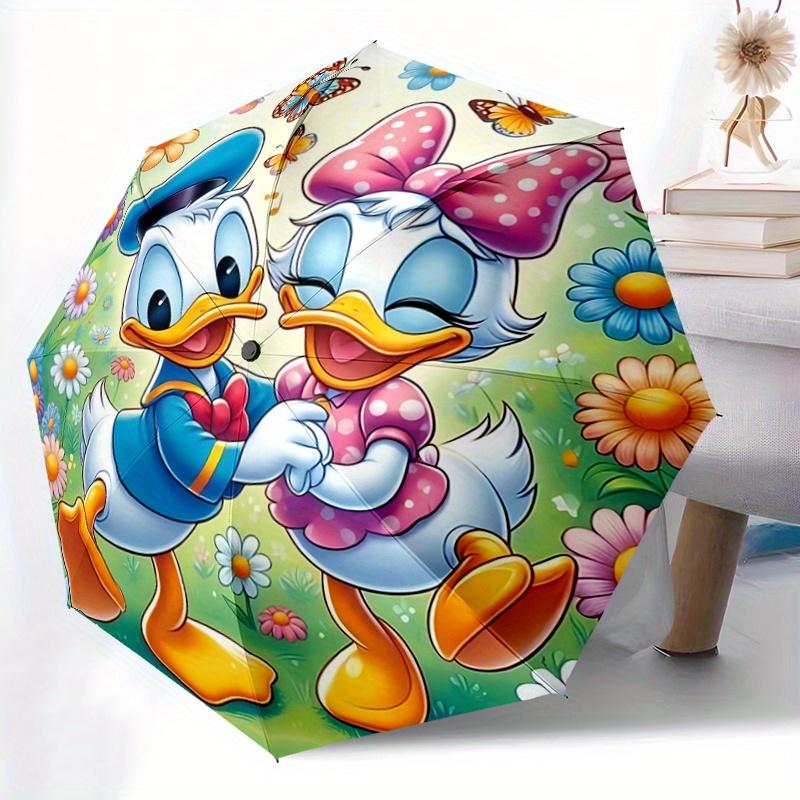 1pc Adorable Daisy Donald Duck Automatic Opening and Closing Umbrella - Suitable for Various Occasions, Outdoor Activities, Lightweight and